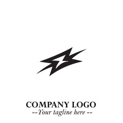 Black Star Moving Fast Logo Symbol in Dynamic Minimal Vector Style on Clean White Background