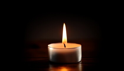 single lit candle in darkness peaceful somber reflective mood high resolution stock photo