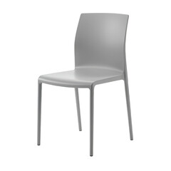 Modern white plastic chair isolated on transparent background