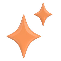 Glossy Star Sparkle. 3D Illustration.