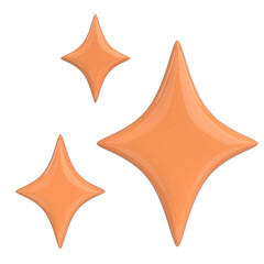 Glossy Star Sparkle. 3D Illustration.
