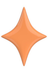 Glossy Star Sparkle. 3D Illustration.