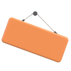 Empty Hanging Sign. 3D Illustration.