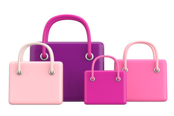 3D shopping bag. 3D illustration.