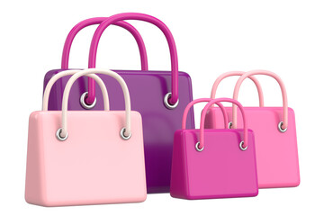 3D shopping bag. 3D illustration.