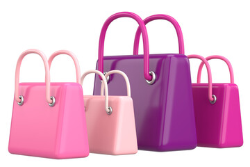 3D shopping bag. 3D illustration.