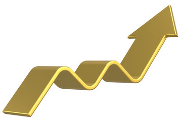 Growth graph, Growth chart. 3D illustration.