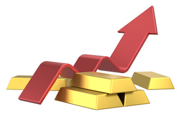 Gold bars. Gold bullion. Gold ingot. 3D illustration.