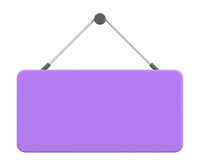 Empty Hanging Sign. 3D Illustration.