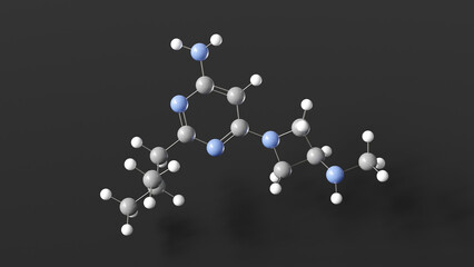 seliforant molecule 3d, molecular structure, ball and stick model, structural chemical formula h4 receptor antagonists