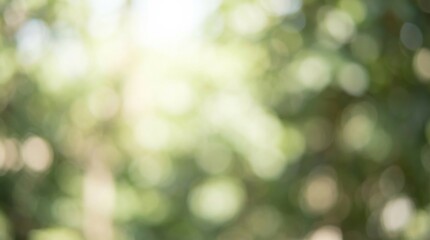Soft Green Blurred Background with Natural Sunlight and Bokeh Effect