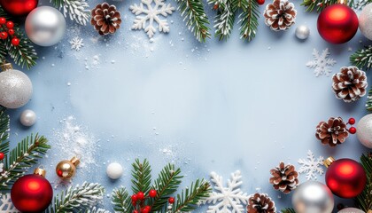 Festive christmas decoration arrangement holiday season visual content indoor environment overhead view celebratory concept for seo impact