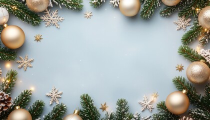 Holiday season decoration festive winter atmosphere christmas ornaments and snowflakes indoor setting aesthetic viewpoint cozy concept for celebrating togetherness