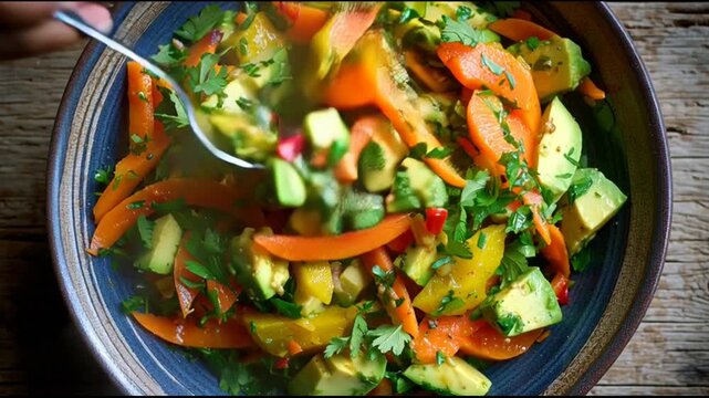 Salada Tropical Com Mam Abacate Ervas