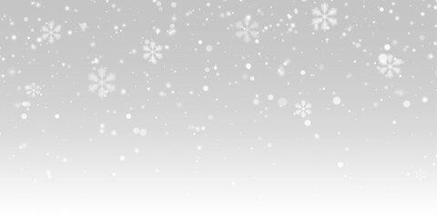 PNG falling snow on transparent background with light snowfall and snowflakes bokeh lights
