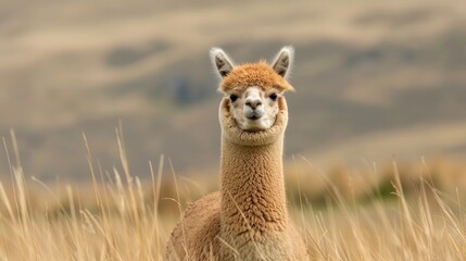 Adorable Fluffy Alpaca Portrait