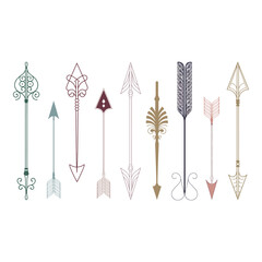 Collection of ornate decorative arrows with intricate designs