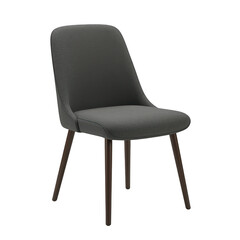 Modern upholstered dining chair isolated on transparent background