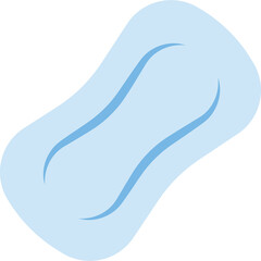 Light Blue Sanitary Pad With Light Blue Lines On A Transparent Background Representing Feminine Hygiene And Care