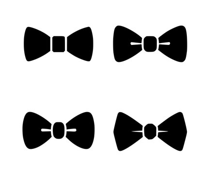 4 Bow tie illustration icons, transparent background