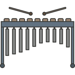 Musical Percussion Instrument With Wooden Mallets Isolated On White Background With Copy Space For Text