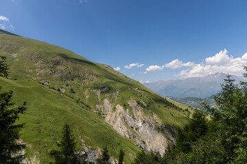 Mountain view in the Arves massif, French Alps