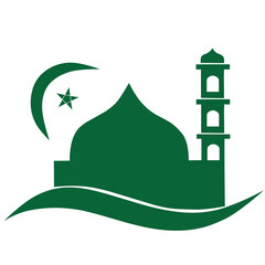 vector illustration of green mosque