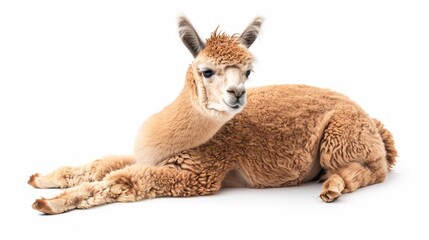 Adorable Fluffy Alpaca Portrait