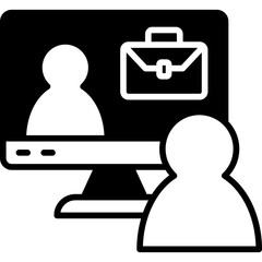Online Interview Solid Icon