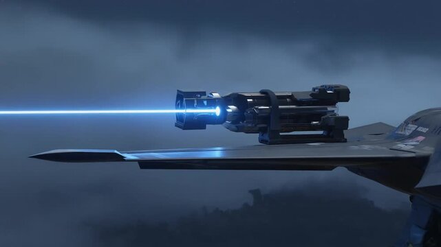 Laser weapon on a fighter jet.