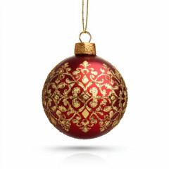 Red and gold ornament with intricate pattern for festive holiday decorations