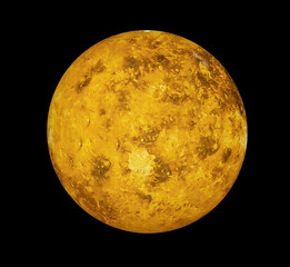 planet venus on black, isolated