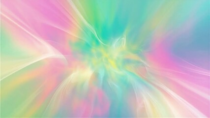 Abstract holographic rainbow gradient background with swirling motion and radial light streaks in pastel colors - Powered by Adobe