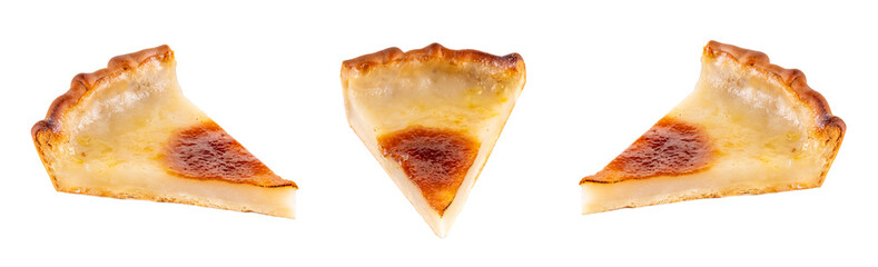 Traditional american Water Pie. Great Depression era recipe, sweet buttery pie cake with translucent custard custard, made with pie shell, water, flour, butter and sugar