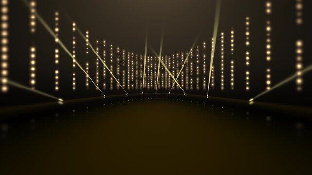 illuminated event pathway, cinematic glow from hanging fixtures sets festive mood