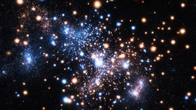 Dynamic galaxy animation with glowing stars and cosmic dust clouds