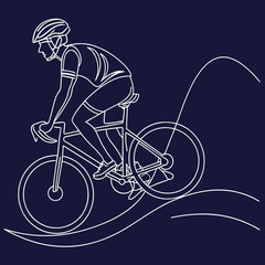 Obraz premium silhouette of cyclist