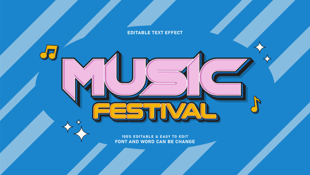 Retro Music Festival Editable Text Effect Template - Powered by Adobe