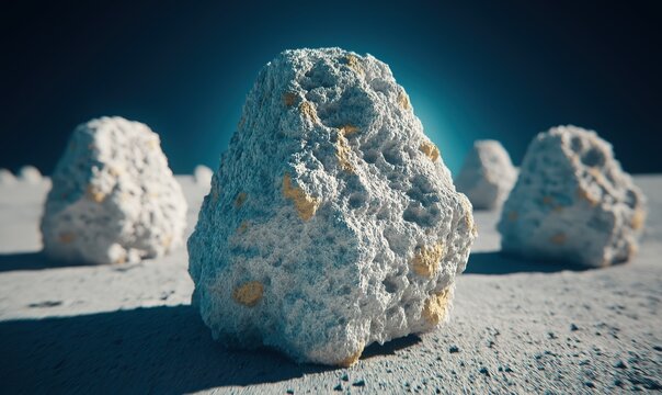 Close-up of moon's rocky formations, showcasing unique textures in a surreal landscape - Powered by Adobe