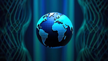 Global Connectivity Digital World Network Technology Representation with Abstract Background