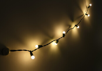 String Lights Attached to Wall