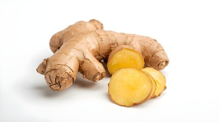 Ginger isolated on white, Ginger isolated on white background