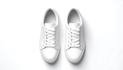 Fototapeta premium Pair of White Sneakers on White Background.