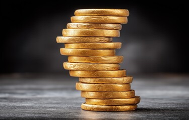 A striking stack of golden coins symbolizes the financial consequences of refusing national debt