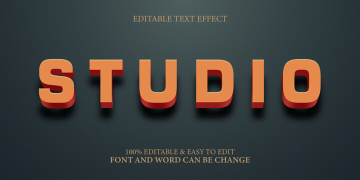 Editable Retro 3D Text Effect Mockup for Studio Logo or Title Design - Powered by Adobe
