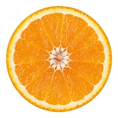 Vibrant and juicy cross section of a fresh orange isolated on transparent background