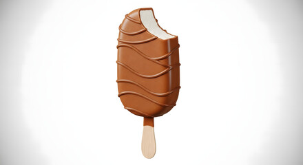 Delicious chocolate covered ice cream bar on a stick tempting treat
