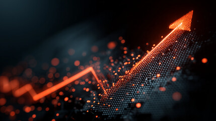Upward trending financial chart symbolizing business improvement, strategic progress and strengthening market performance over time