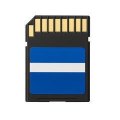 Generic SD memory card top view isolated on white 