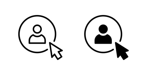 Person and Click icon. Clicking on the user